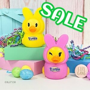 Peeps Duckalooz Easter Peeps Rubber Duck Duckie Set Of 2 NEW HTF Yellow and Pink